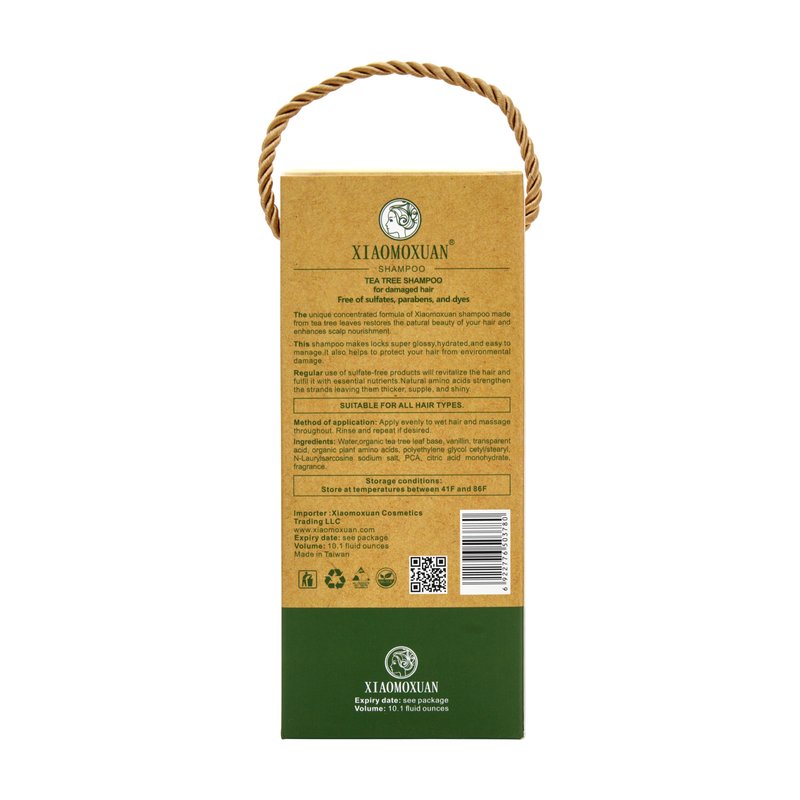 Xiaomoxuan Organic Tea Tree Oil Moisturizing Shampoo Sulfate-Free Paraben-Free - Strengthen and Restore Shampoo Hydrating - All-Natral Hair Moisturizer and Deep Scalp Cleansing Hair Treatment