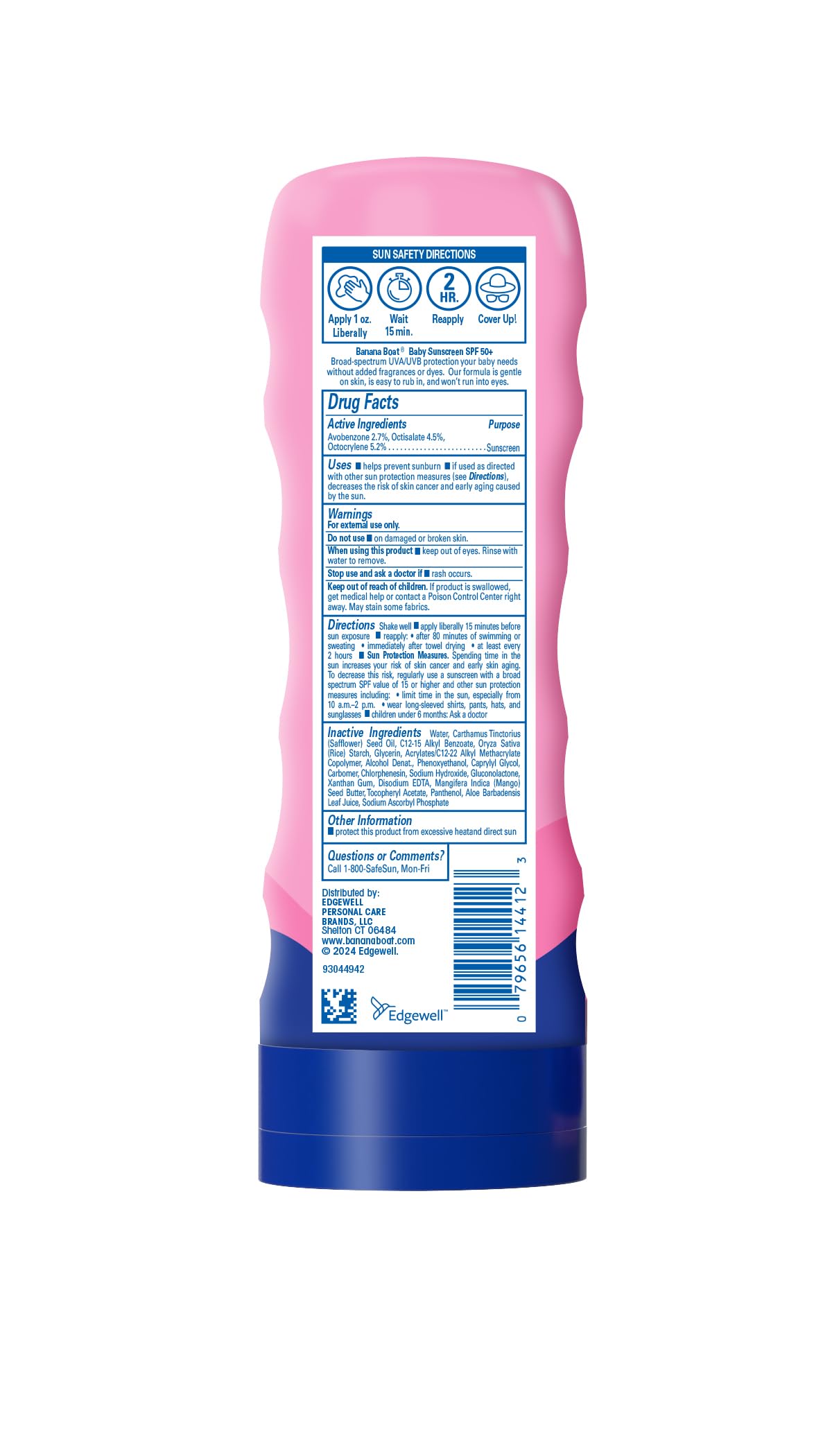 Banana Boat Baby Sunscreen Lotion, SPF 50+, 6oz, Twin Pack