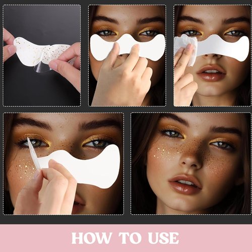 Faze It Style Rose Gold Glitter Freckles Makeup Patches with Rhinestone Gem Sticker Sheet by Clever Girl (Rose Gold)