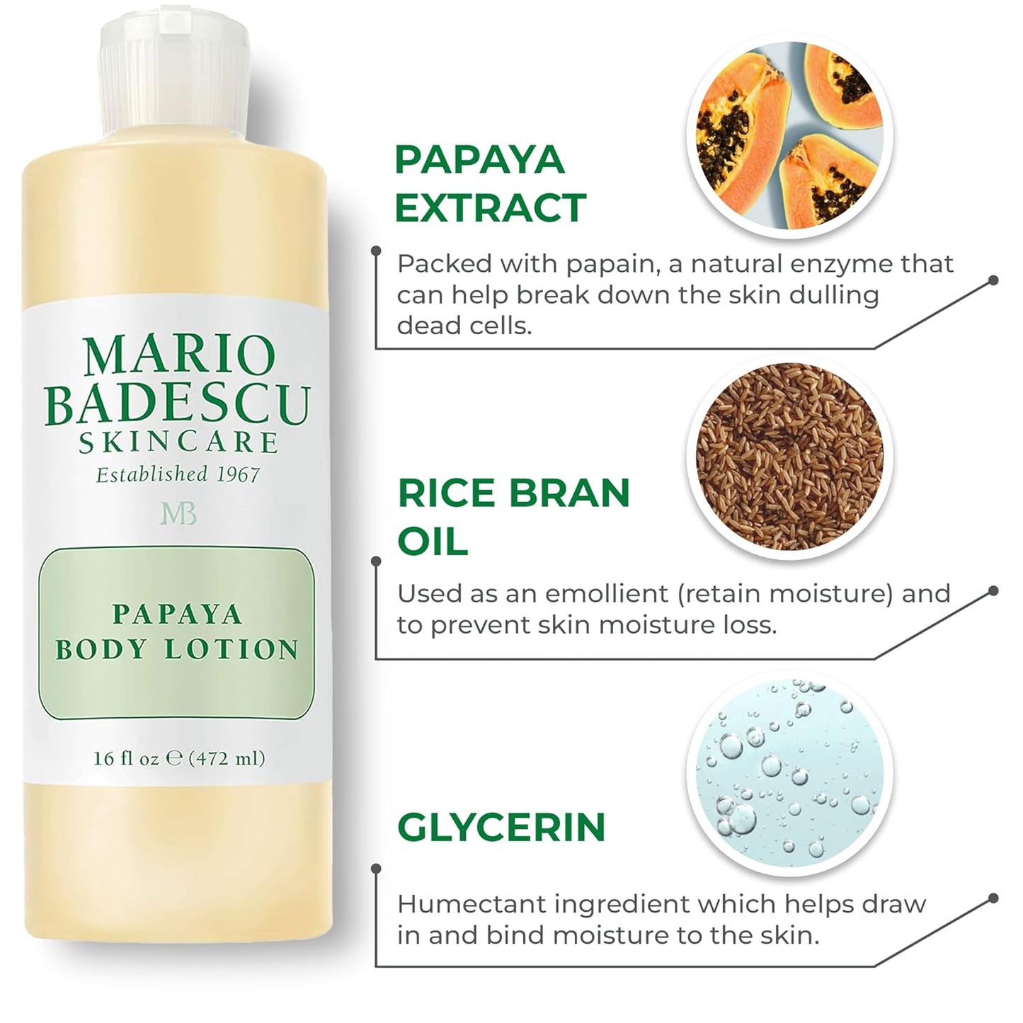 Mario Badescu Body Lotion, Nourishing and Softening Body and Hand Moisturizer For All Skin Types