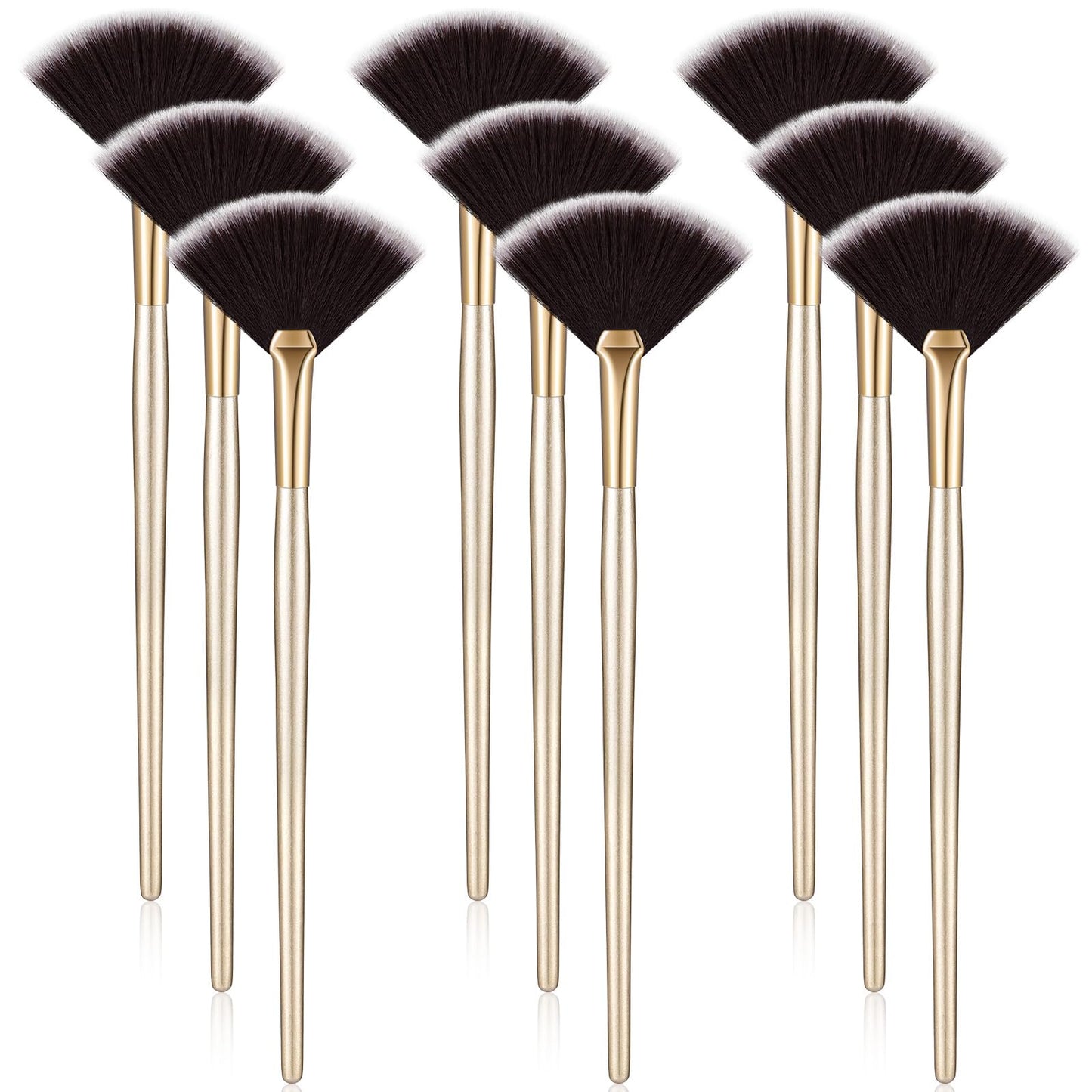 9 Pieces Facial Fan Mask Brushes, Soft Facial Applicator Brushes Tools for Peel Glycolic Makeup for Mud Cream(Brown)