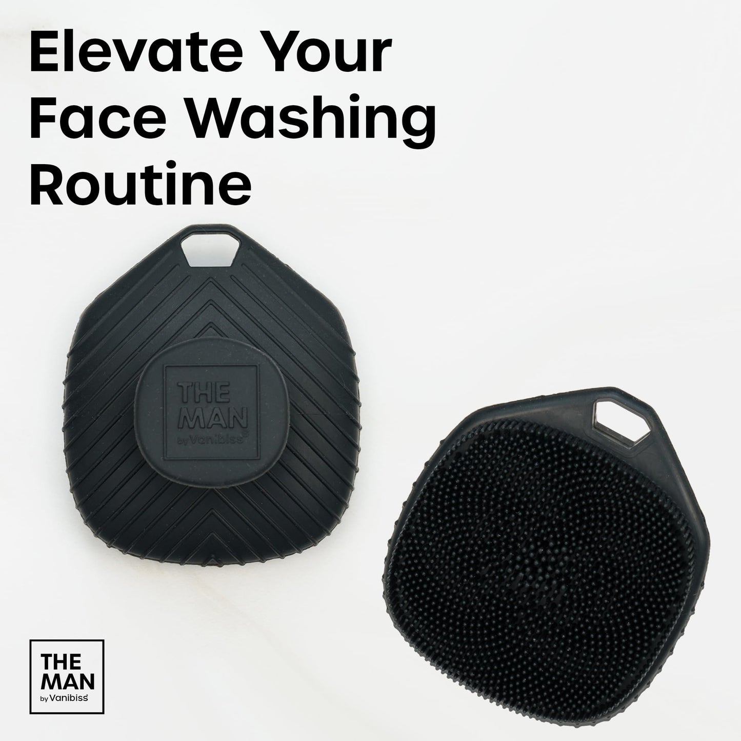 The Man Silicone Face Scrubber for Men, Exfoliating Face Cleansing Brush