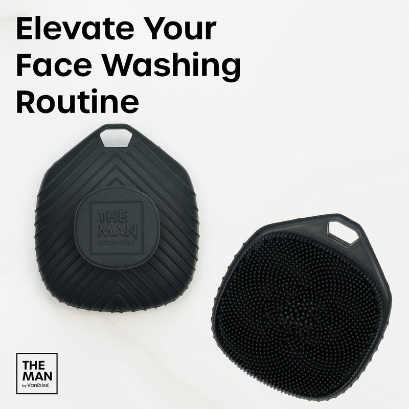 The Man Silicone Face Scrubber for Men, Exfoliating Face Cleansing Brush