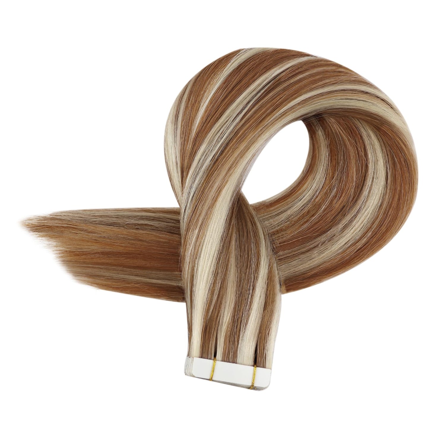 Full Shine Hair Extensions Tape in 12 Inch Tape in Extensions Real Human Hair for Women Color 330 Auburn Highlight 800 Blonde Double Sided Tape in Remy Natural Hair Extensions 20PCS 30grams