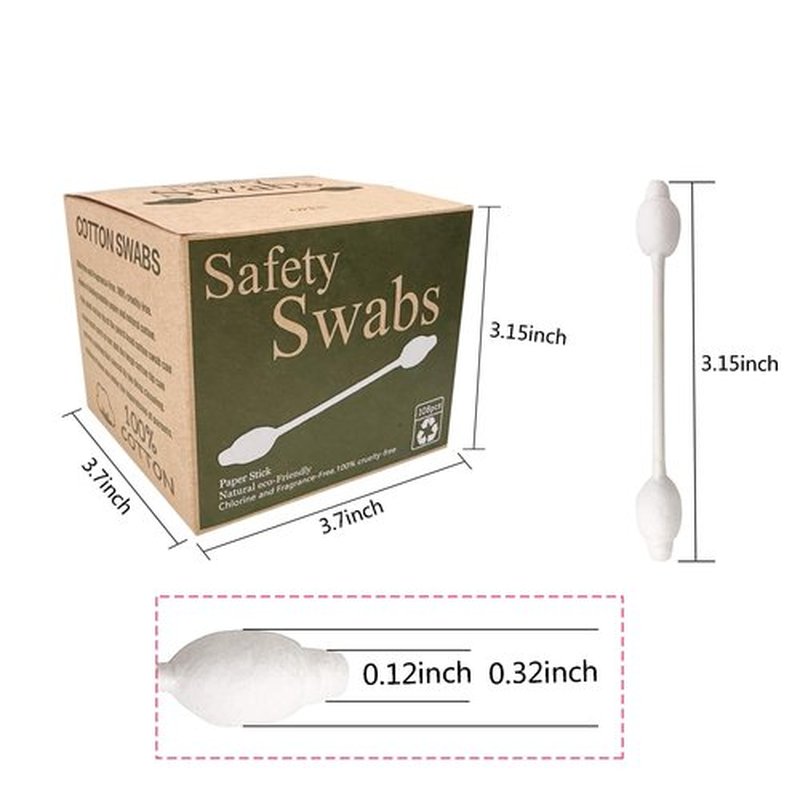 4 Packs Safety Cotton Swabs with Large Tips, Baby Cotton Buds 432pcs