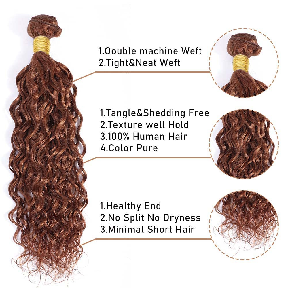 Brown Bundles Human Hair Color 30 Bundles Brown Human Hair Kinky Curly Bundles Real Unprocessed Human Hair 3 Bundles For Women Brown Kinky Curly Bundles Wet And Wavy Weave Bundles 10 10 10 inch