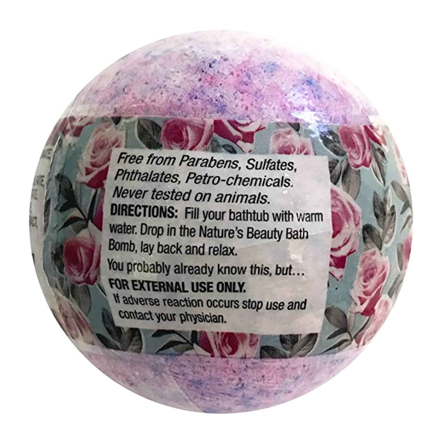 Nature's Beauty Yuzu & Rose Oil Bath Bomb Multi-Pack - Natural Hand Crafted, Non-Staining, Luxury Fizzy Spa Bomb, Nourish Dull + Dry Skin, Made w/Coconut Oil + Witch Hazel, 4.6 oz (4 Pack)