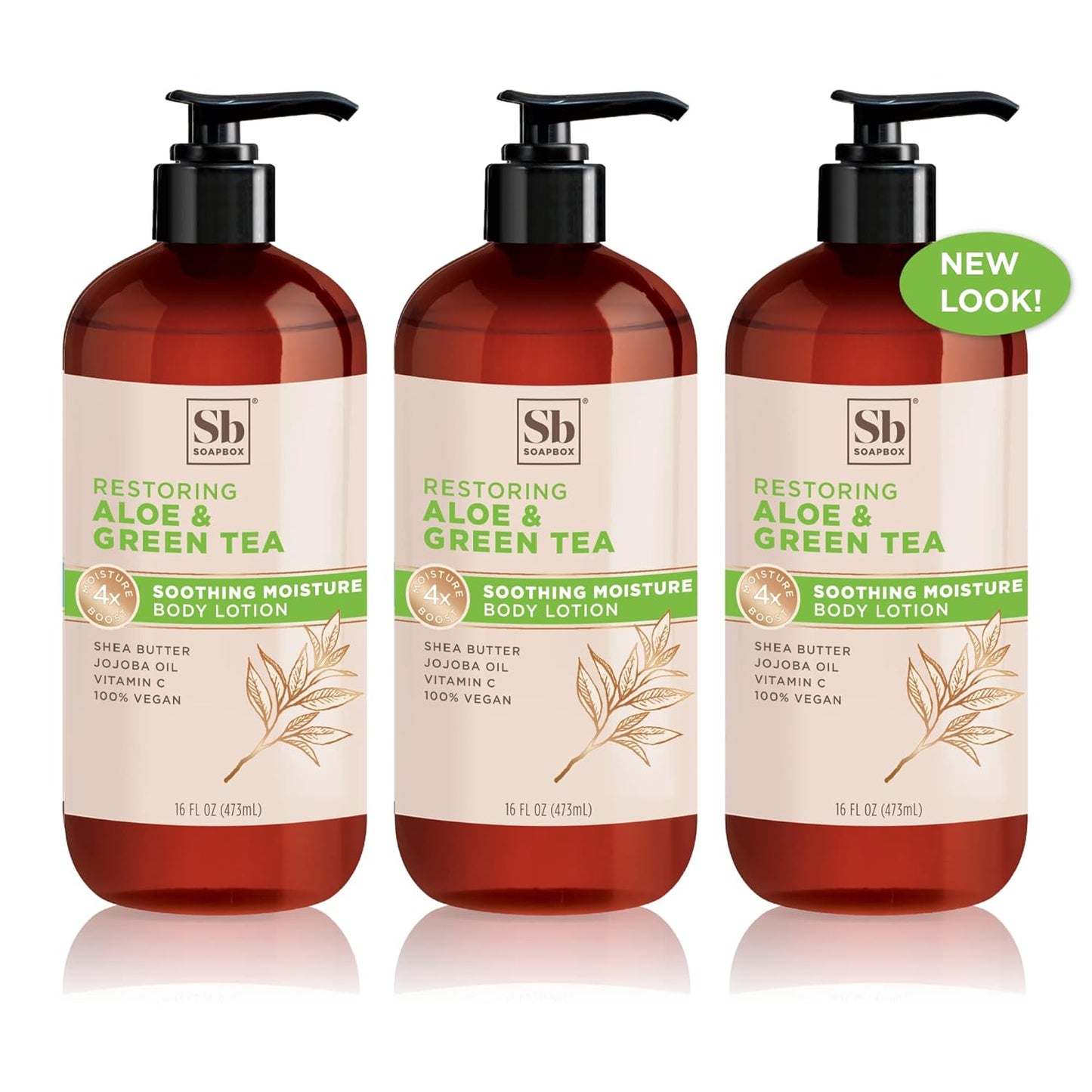 Soapbox Moisturizing Body Lotion, Coconut Milk & Sandalwood with Aloe and Shea Butter, Pack of 3 Hand Lotion Bottles, Vegan Skin Care Products, Moisturizer for Dry Skin, 3 Pack, 16oz Each
