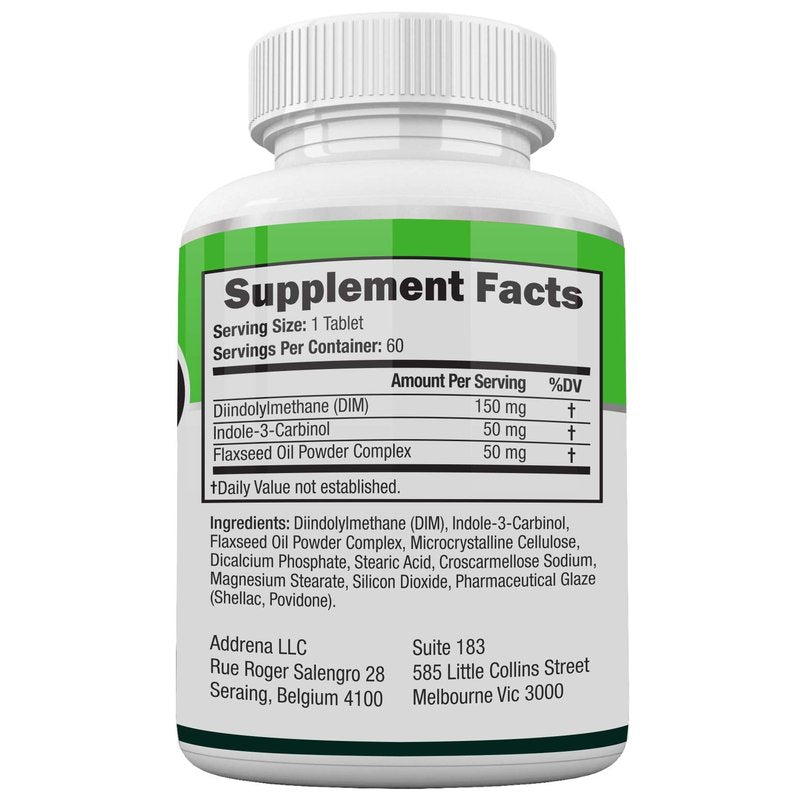 Estrohalt – DIM (Diindolylmethane) & Indole-3-Carbinol (I3C) Supplement – Hormonal Balance Support for Men & Women – 60 Tablets