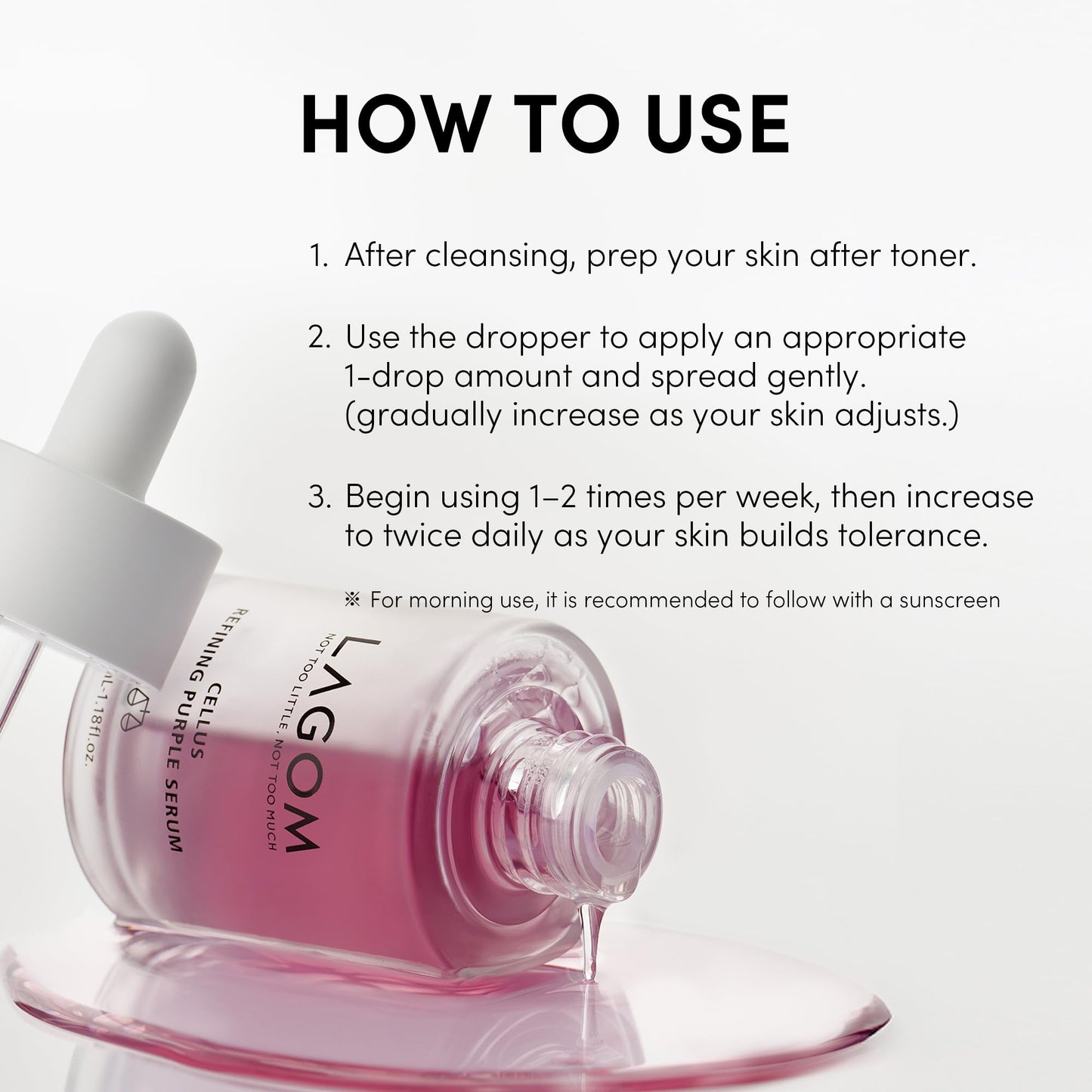 LAGOM Cellus Refining Purple Serum, 10% Azelaic Acid, Ceramide&Panthenol, Herb Extract, Sensitive skin, Redness Soothing, Spot Care, Korean Skincare 1.18 Fl Oz