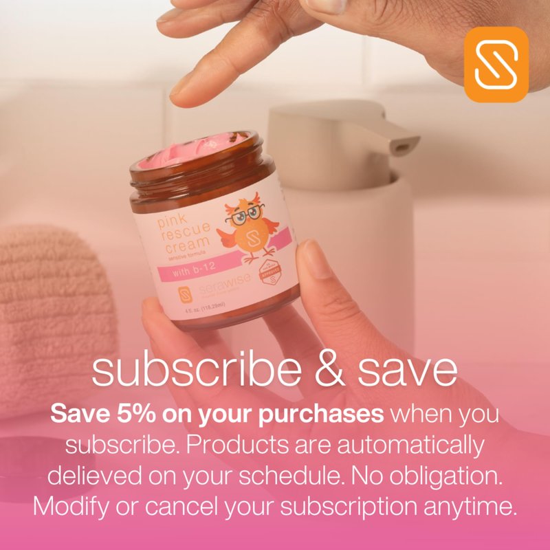 Serawise Pink Rescue Cream by Dr. Ana Maria Temple | Hydration for Sensitive Skin | Includes Calming Botanicals and B-12 | Relieves Redness, Dryness and Irritation | Fragrance Free | 4 Oz