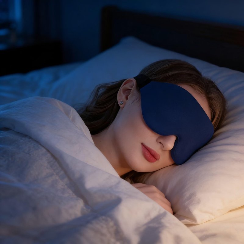 GIGGSKZE 2 Pack Sleep Mask for Side Sleeper, Blackout 3D Eye Mask for Sleeping, Night Blindfold for Men Women (Royal Blue)