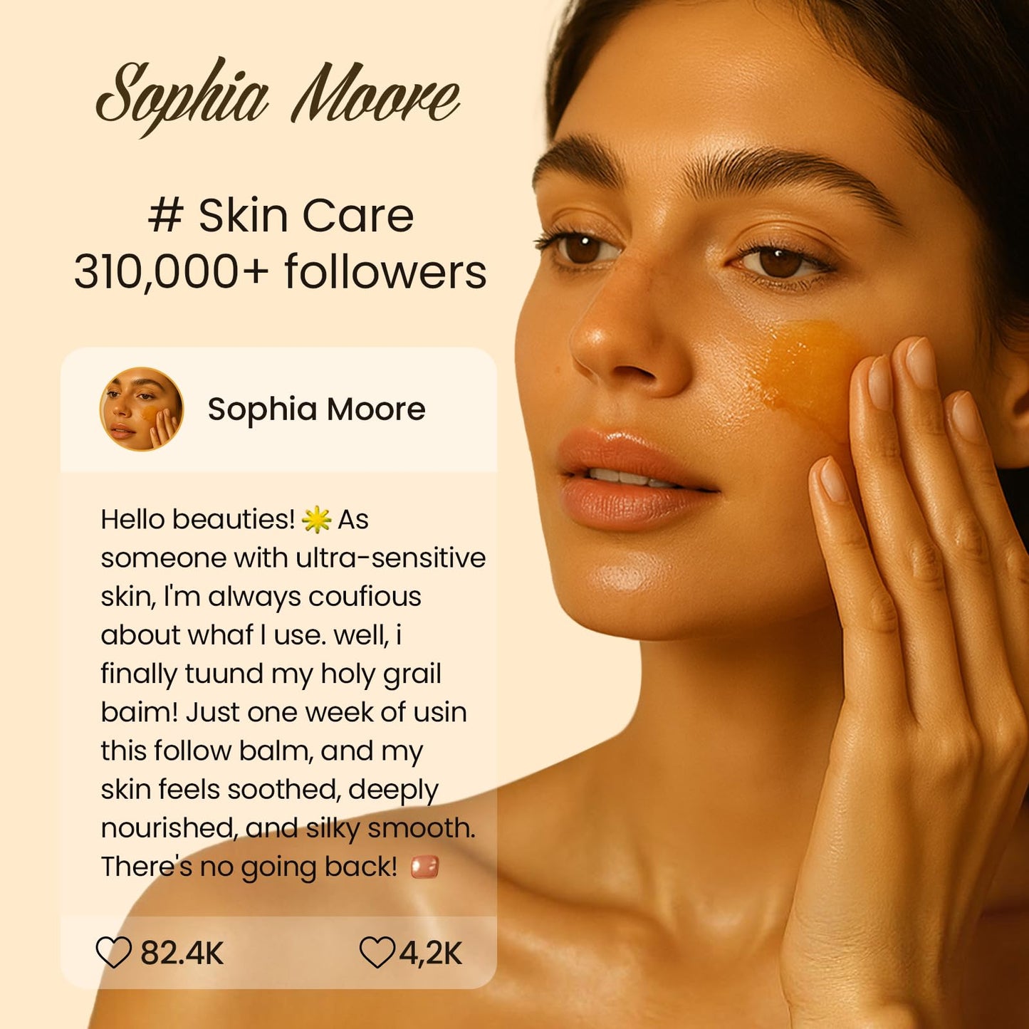 OLLM Beef Tallow for Skin: Grass Fed Tallow and Honey Balm With Raw Honey and Beeswax, Tallow Face Moisturizer Safe for Babies, Moms, and All Skin Types, Light Scent