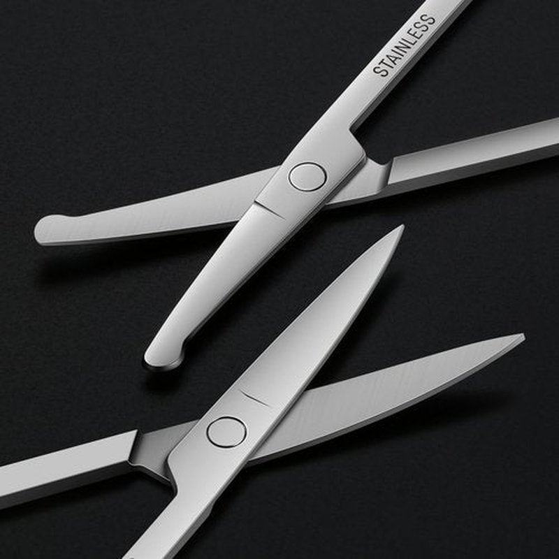 NATZERAT 5-Piece Men Safety Rounded Tip Small Scissors for Mustache, Nose, Beard, Eyebrows, Eyelashes, and Ear Hair Cutting Scissors - Professional Stainless Steel Trimming Scissors