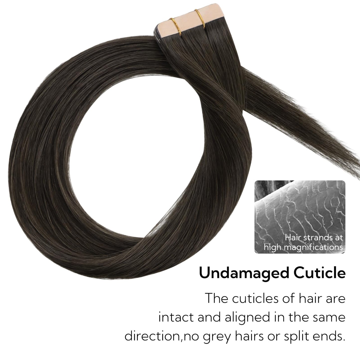 HOTBANANA Tape in Hair Extensions, 22 Inch 10pcs Dark Brown Tape in Hair Extensions Human Hair Tape Hair Extensions Straight Remy Human Hair Tape in Extensions
