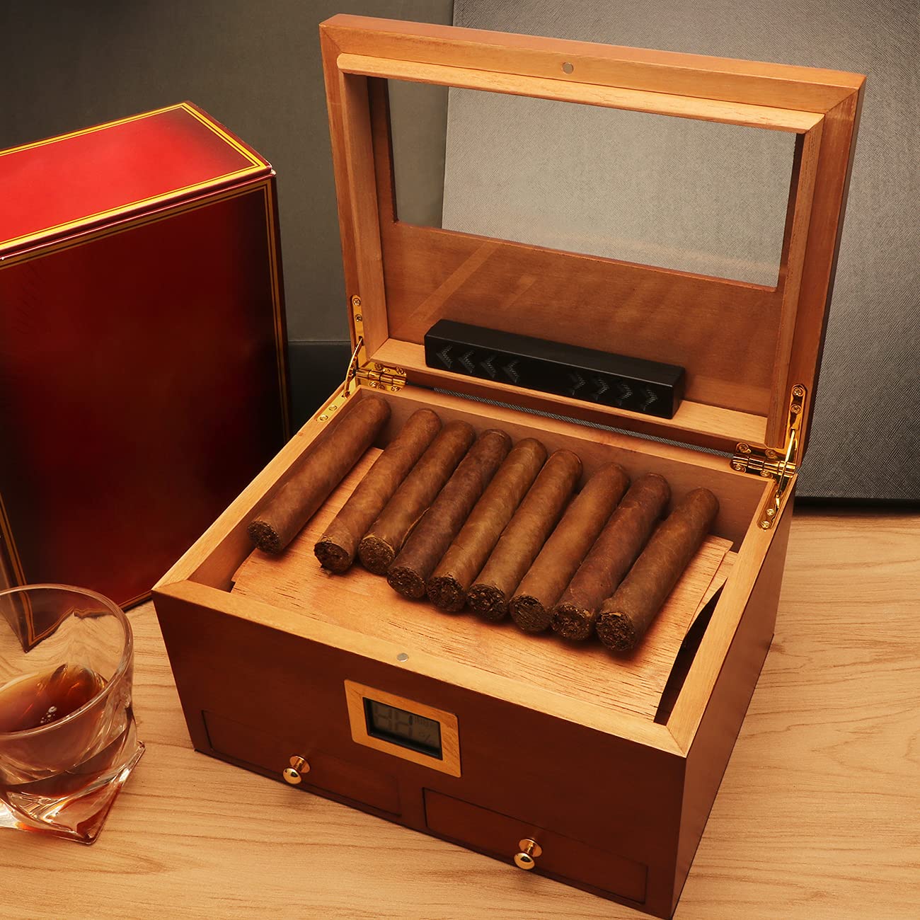TISFA Cigar Humidifier, Cigar Humidor Humidifiers, Black Humidor Humidifier