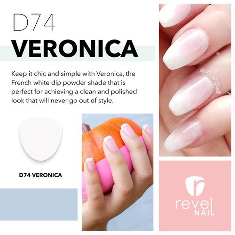 Revel Nail Dip Powder - Clear and French Powder Dip Nail Polish, Chip Resistant Dip Nail Powder with Vitamin E and Calcium, DIY Manicure, Vivien & Veronica