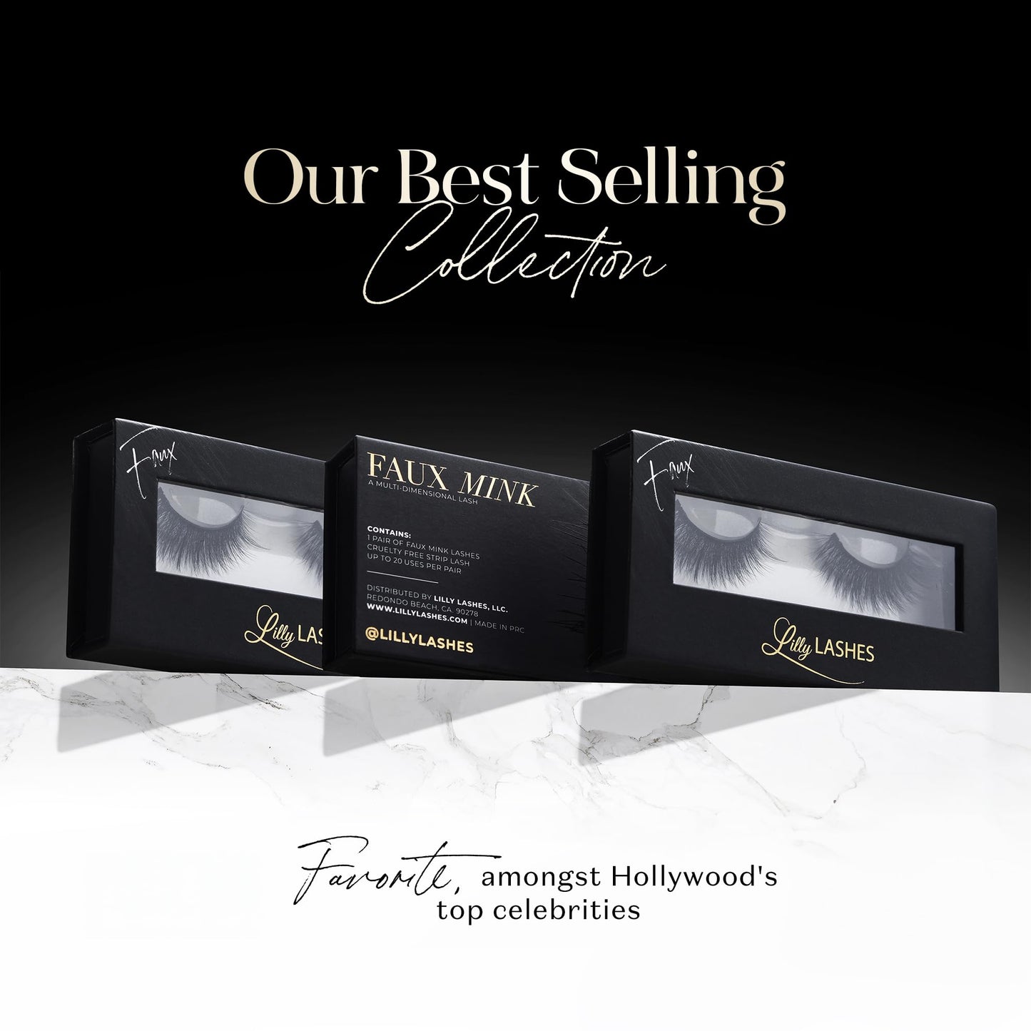 Lilly Lashes 3D Mykonos in Faux Mink | False Eyelashes, Dramatic Look and Feel, Reusable & Non-Magnetic Lashes,100% Handmade Vegan, Silk Like Luxury Fibers