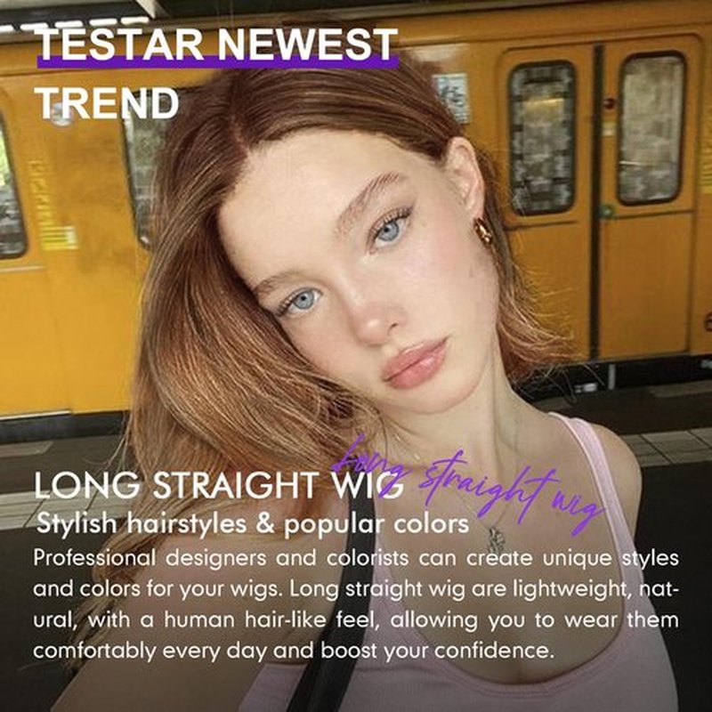 testar Long Blonde Straight Wigs For Women Blonde Brown Layered Wigs Lace In Hairline Natural Looking Heat Resistant Synthetic Wigs for Daily Party Use 26 IN