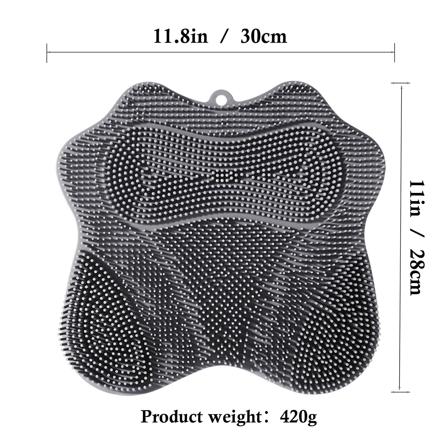 Easkite Shower Foot Scrubber, Shower Foot and Back Scrubber with Suction Cups, Shower Silicone Foot Washer for Exfoliating Massage(Grey)