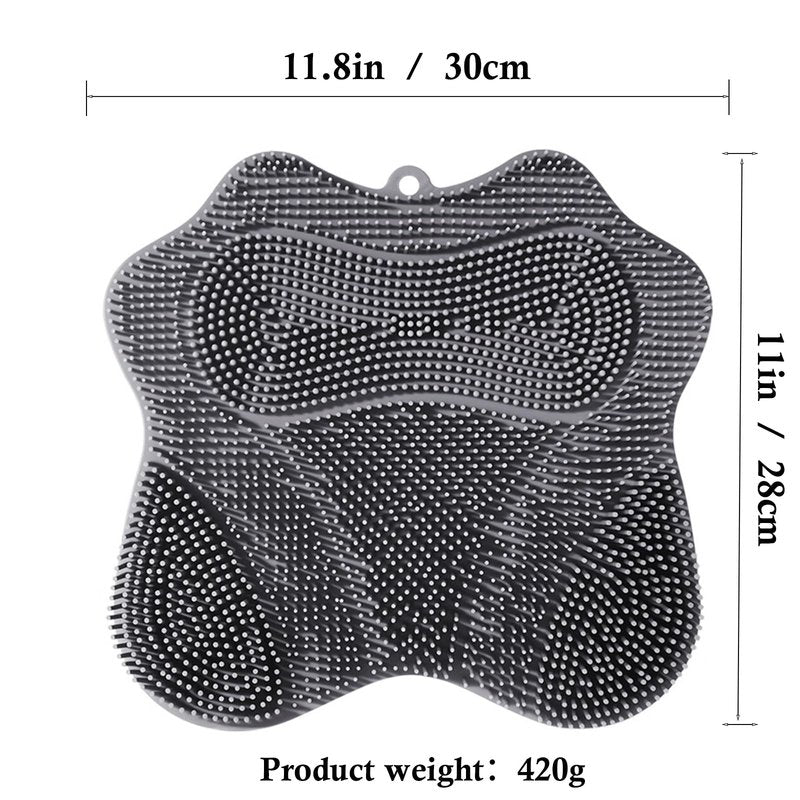Easkite Shower Foot Scrubber, Shower Foot and Back Scrubber with Suction Cups, Shower Silicone Foot Washer for Exfoliating Massage(Grey)