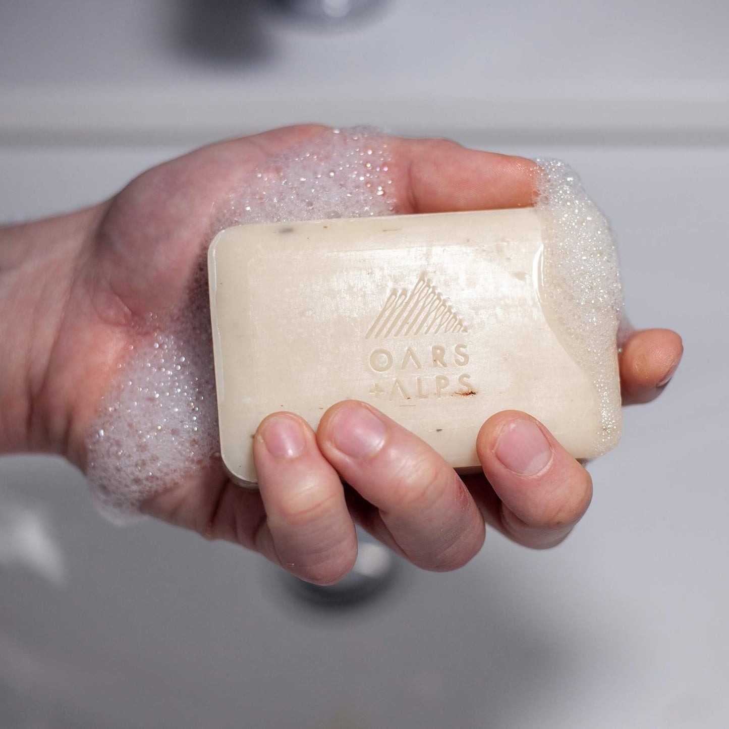 Oars + Alps Blue Charcoal Exfoliating Men's Bar Soap, Dermatologist Tested and Made with Clean Ingredients, Travel Size, 3 Pack, 6 Oz Each