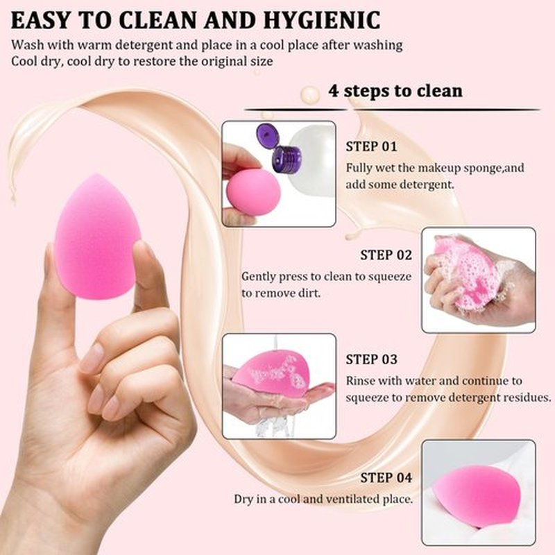 12 Pieces Professional Makeup Sponge Set,Latex Free Flawless Soft Setting Face Puffs,Beauty Sponge Blender Cosmetic Applicator for Powder,Liquid,Facial Makeup Tools