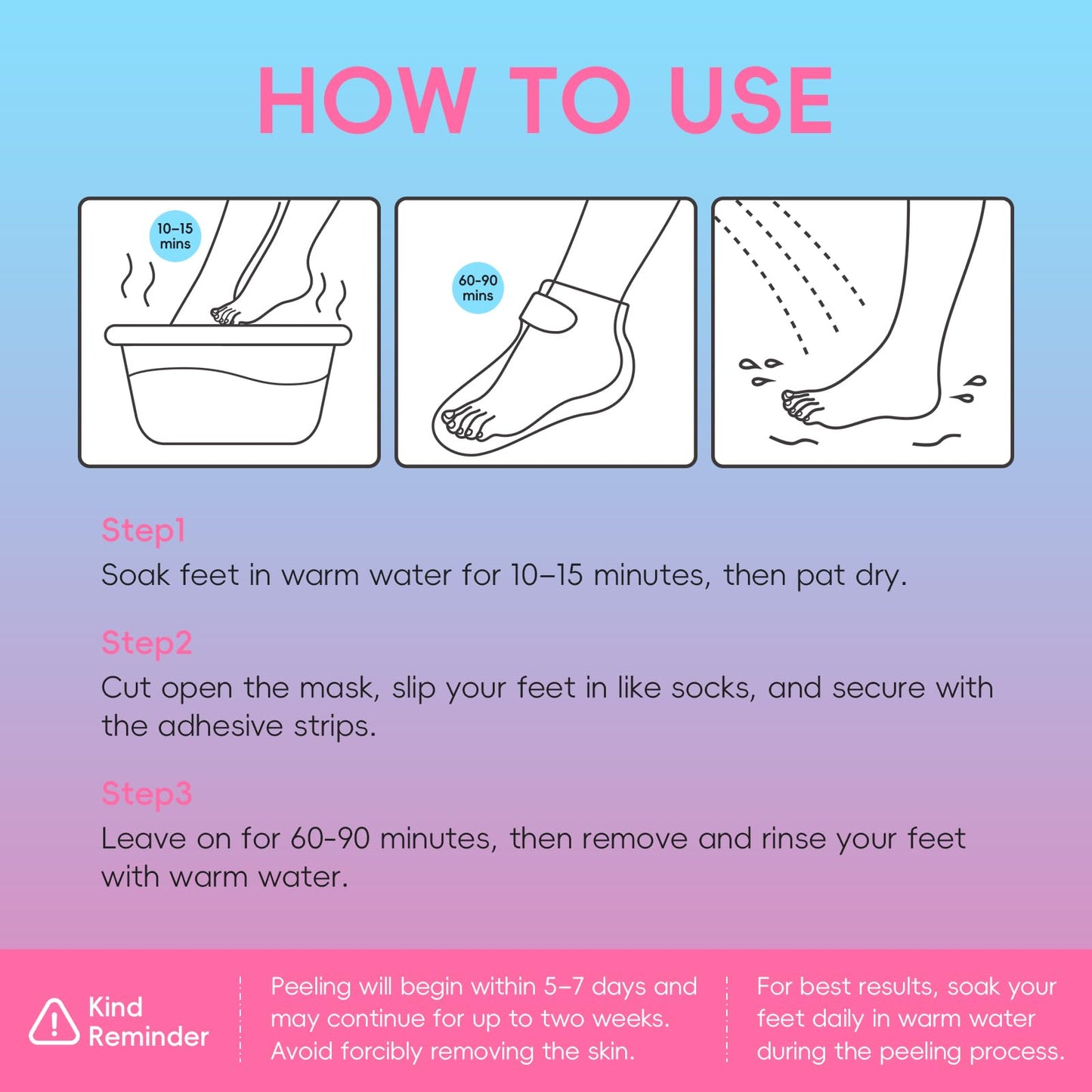 QUIYUM 6 Pairs Peach & Aloe Vera Exfoliating Foot Mask, Foot Peeling Masks