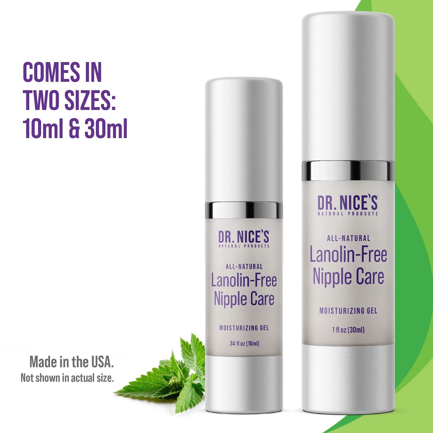 Dr. Nice's Nipple Cream for Breastfeeding - Instant Soothing and Cooling Relief for Sore Nipples | All Natural Water-Based Clear Gel | Safe for Mom & Baby - (0.34 Fl. Oz)