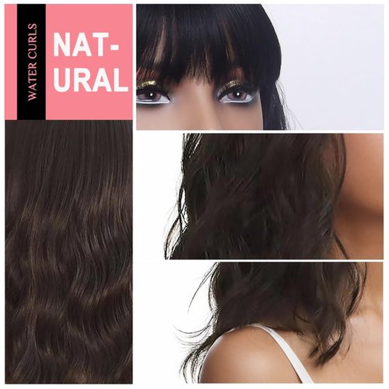 LINGDORA Brown Hair Wig Brunette Wigs for Women Natural Short Wig With Bangs Heat Resistant Synthetic Bang Wig for Daily Party Cosplay (Natural Brown)