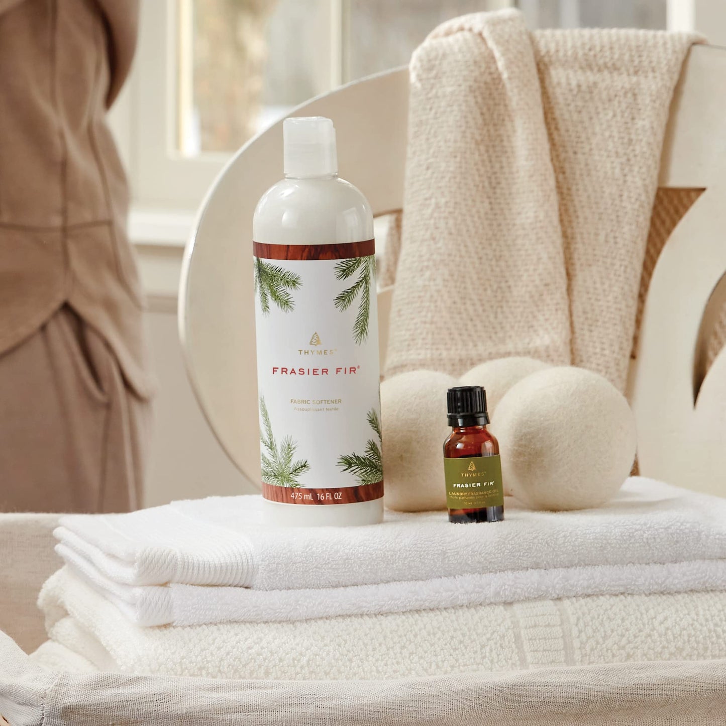 Thymes Frasier Fir Laundry Fragrance Oil for Dryer – Scented Laundry Supplies (0.5 fl oz)