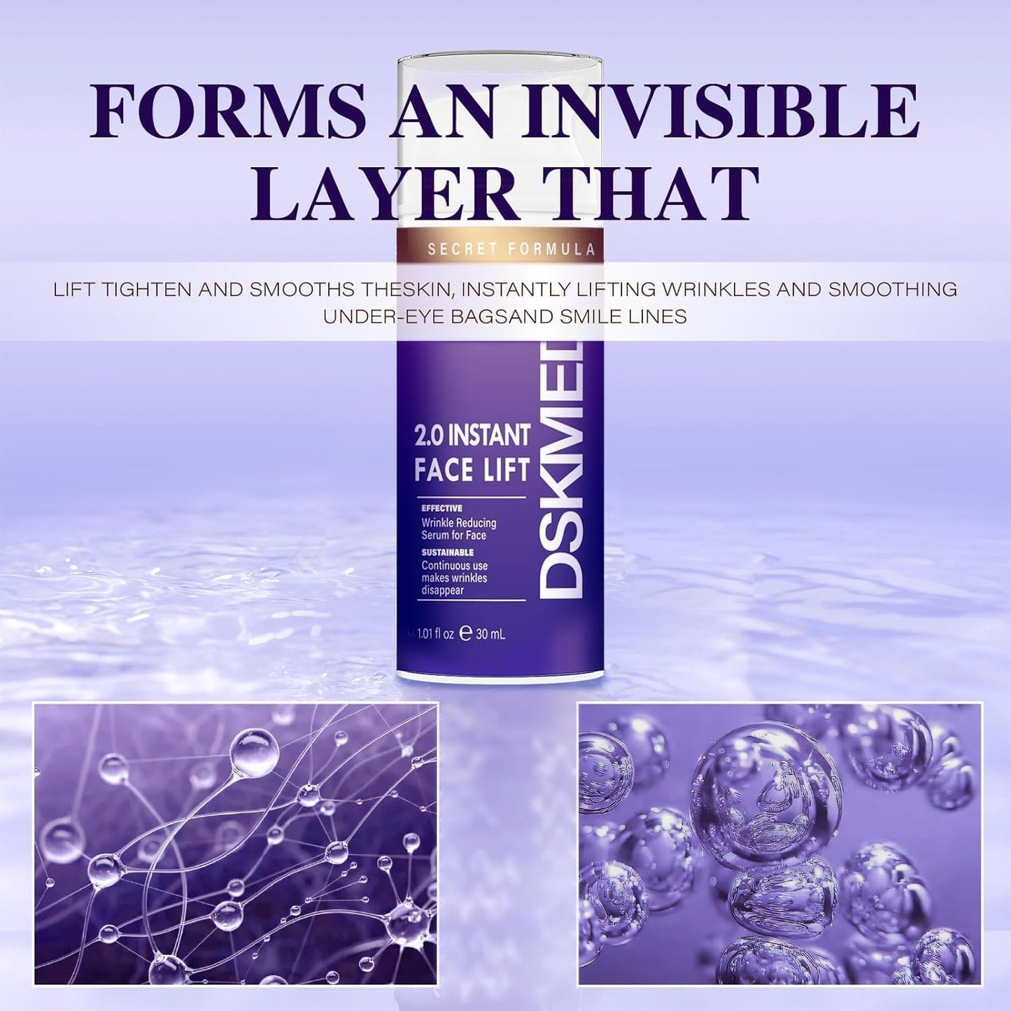 Contain 8% Caffeine Hyaluronate Hydrolyzed Collagen Polypeptide Eye Essence,Strengthen the Removal of Bags, Dark Circles, Wrinkles, Melasma,Instant Face Lift, Suitable for Face, Anti-Wrinkle Neck 2.0