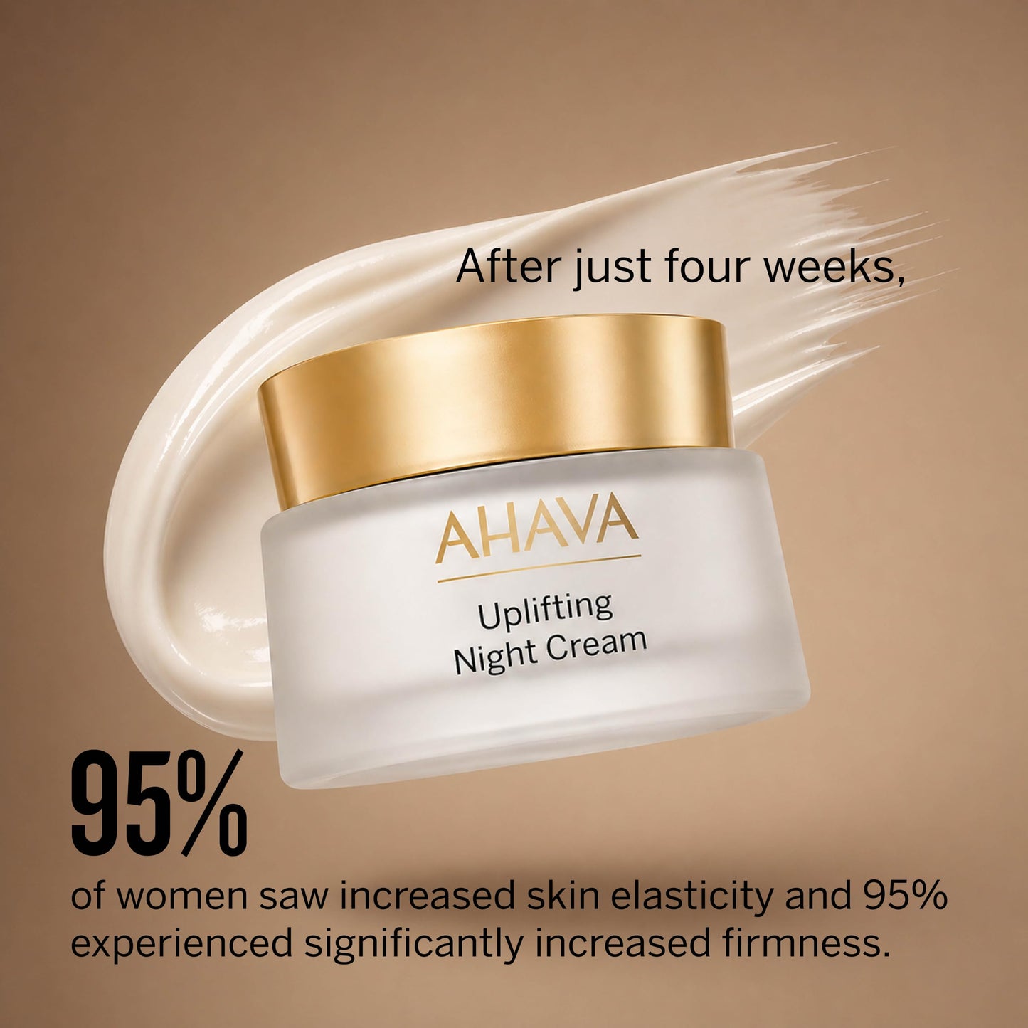 AHAVA Uplift Night Cream - Rich, Melting Night Cream to Lift, Firm & Tighten Skin, Anti-Aging Effect by Reducing Deep Wrinkles, Enriched with Exclusive Osmoter, Tripeptide 38 & Shea Butter, 1.7 Fl.Oz