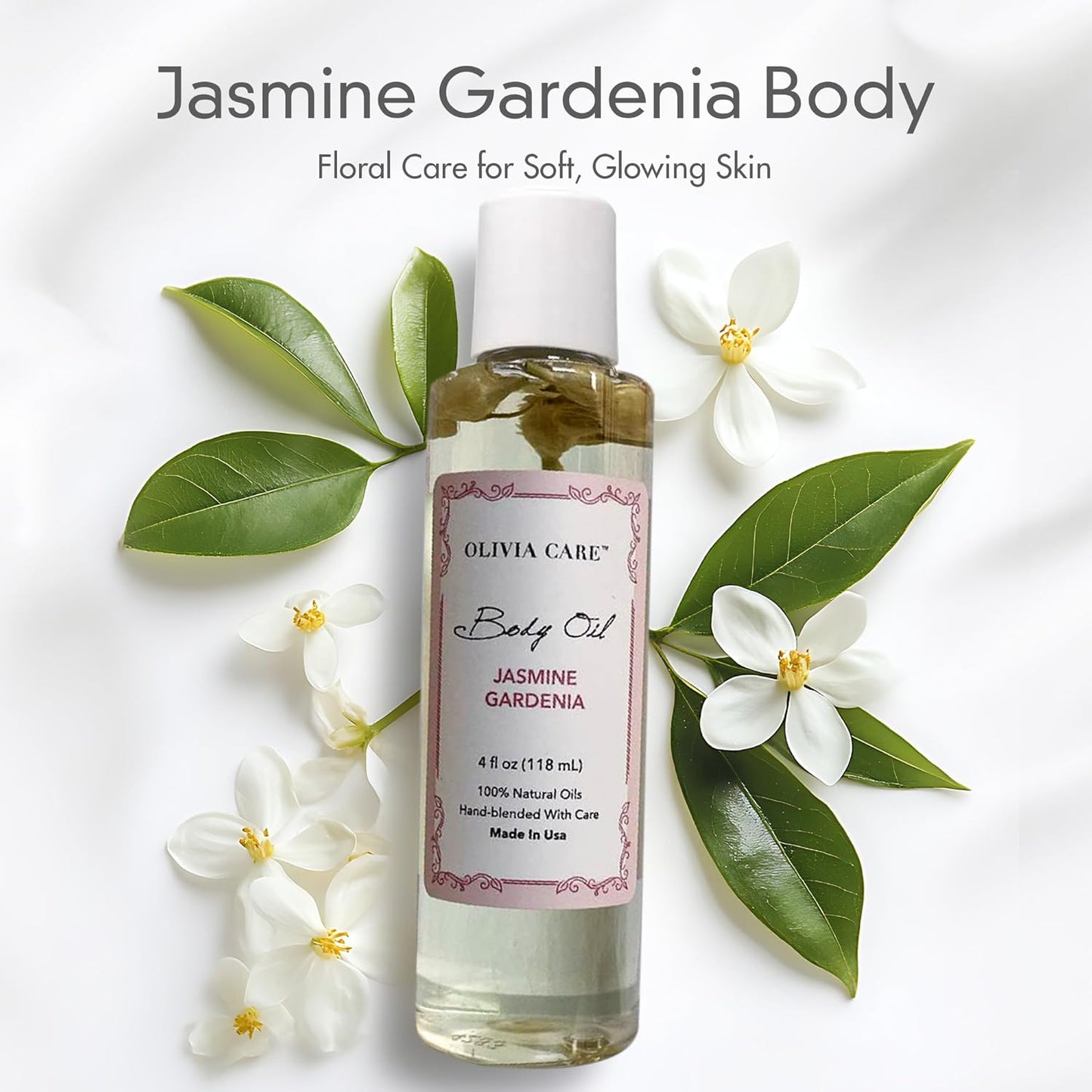 Olivia Care 3 Pack Body Oils: Apricot Fig, French Rose, Jasmine Gardenia - Natural Perfume Oils For Women & After Bath Oils Body Moisturizers, Rich in Vitamin E, K, & Omega (3 Scents)