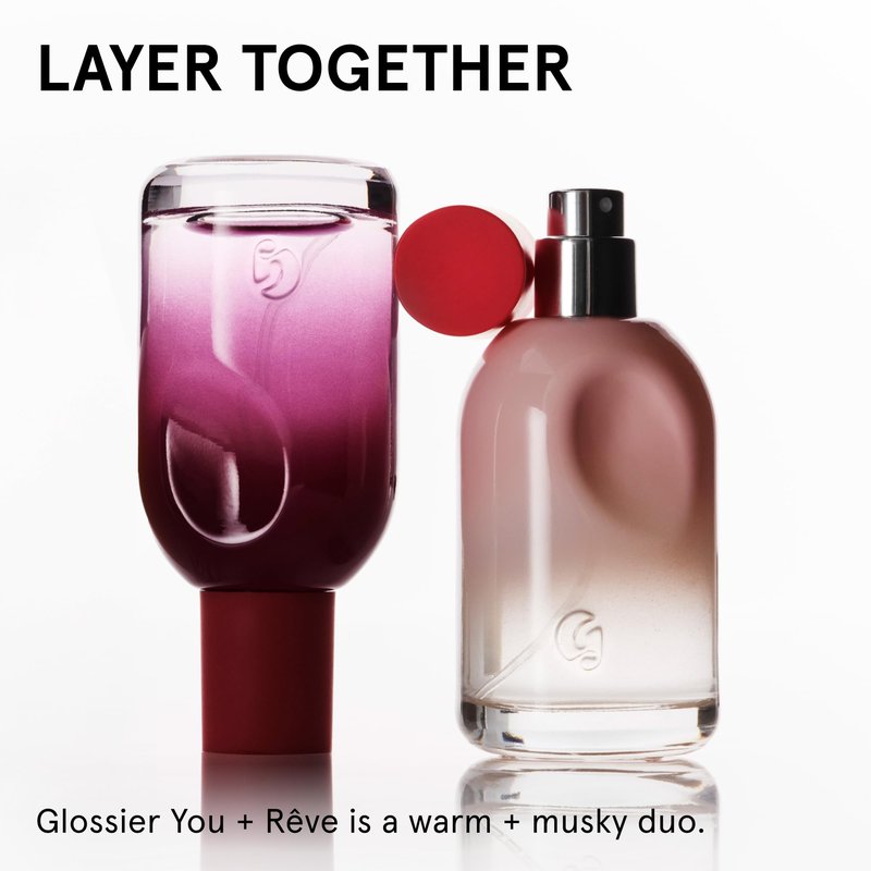 Glossier You Rêve Eau de Parfum - Unisex Fragrance for Men & Women, Skin-Scent Enhancer Smells Different on Everyone - Warm & Sweet Gourmand Perfume Buttercream, Plum Butter & Ambrox Base Notes, 8ml