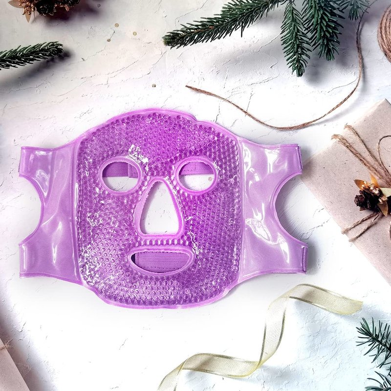 Cold Face Mask - Cooling Eye Mask for Hot & Cold Treatment, Reduces Eye Strain, Swelling, Redness, Puffy Eyes & Dark Circles - Reusable - 1 PCS