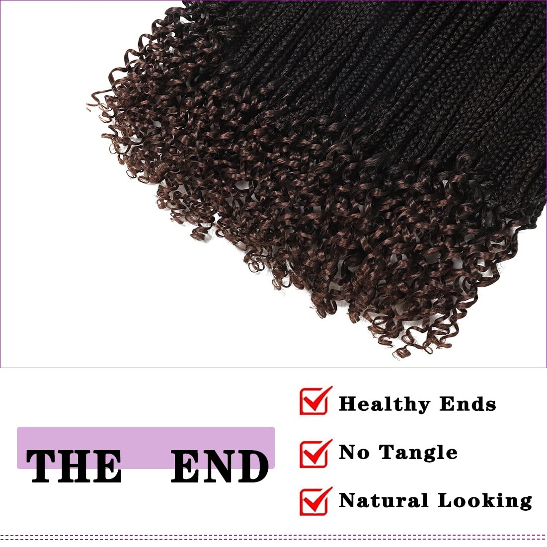 Crochet Box Braids Hair with Curly Ends 7 Packs Pre Looped Crochet Braids Goddess Box Braids Crochet Box Braid Hair(14 inch,T30)