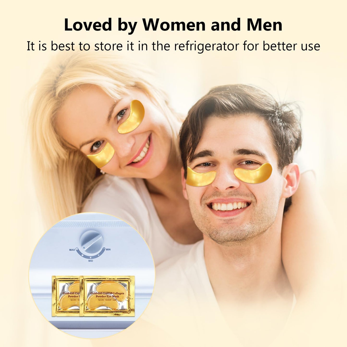Adofect Under Eye Patches 30 Pairs, 24K Gold Under Eye Mask with Hyaluronic Acid for Dark Circles and Puffy Eyes, Bachelorette Party Accessories, Bridesmaid Gifts, Daily Skin Care