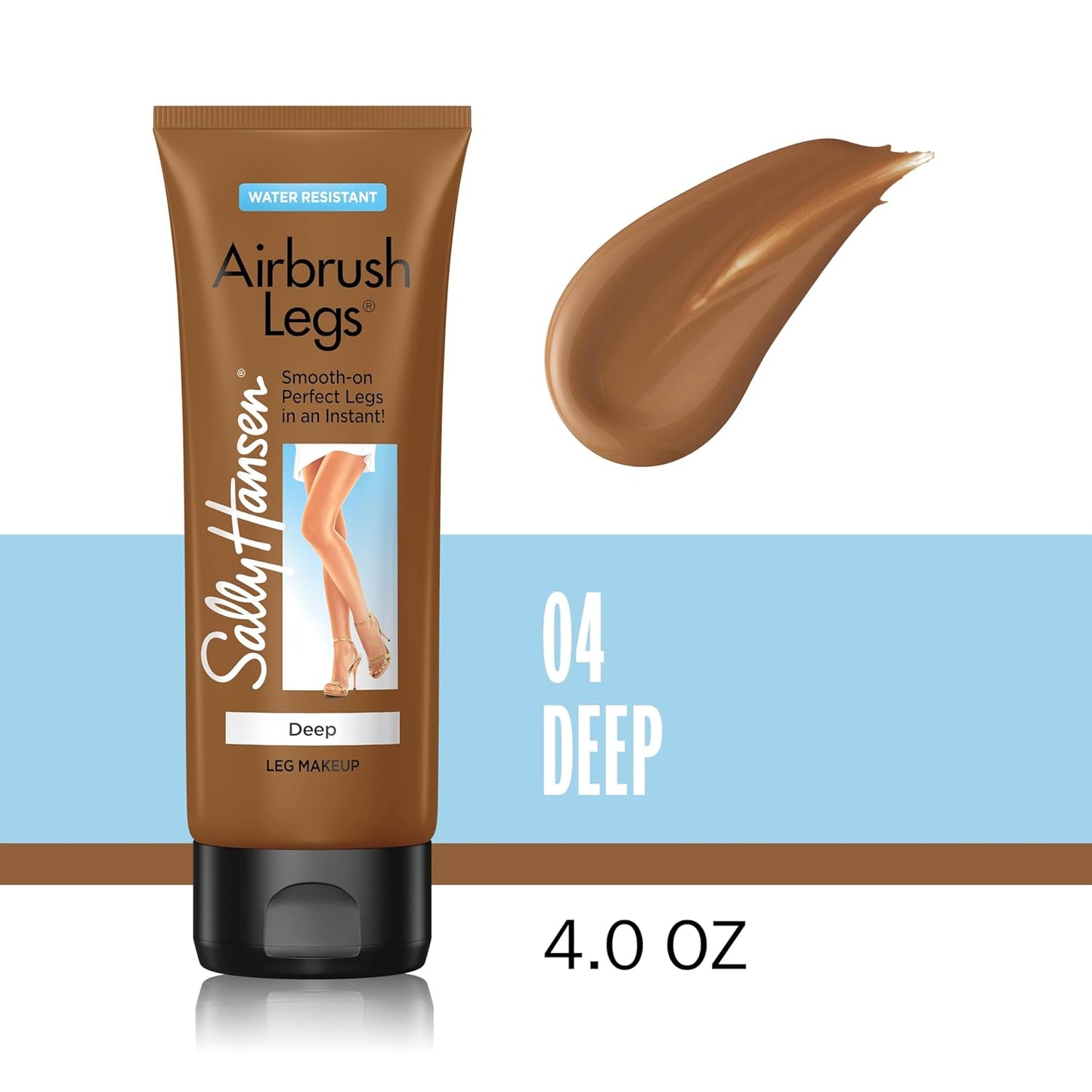 Sally Hansen Airbrush Legs, Leg Makeup Lotion, Deep 4 Oz, Pack of 2