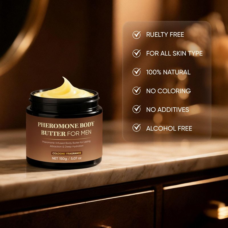 Derperzi Pheromone Body Butter for Men, Cologne Body Skin Cream with Shea Butter, Cocoa Butter & Coconut Oil, Long-Lasting Fragrance, Deep Hydration, Non-Greasy, Alcohol-Free, Vegan (1)