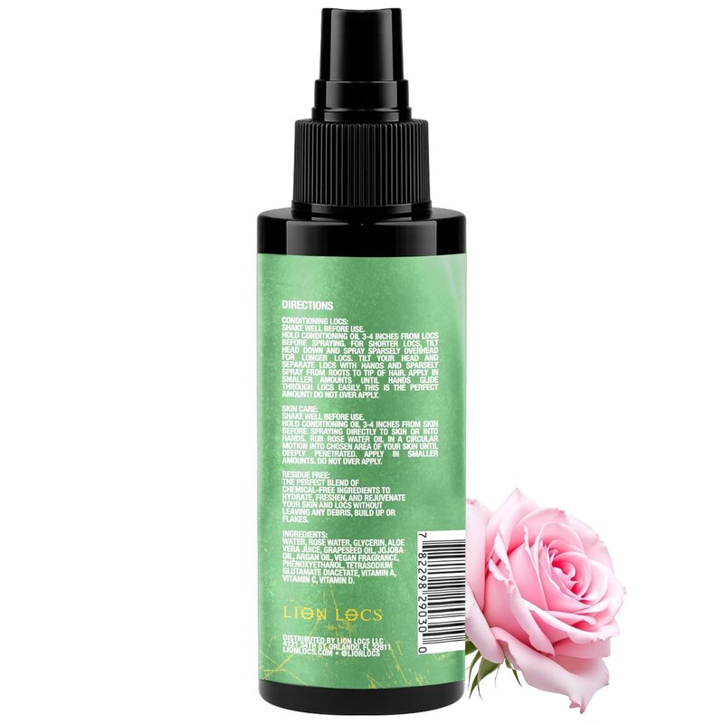 Lion Locs Rosewater Moisturizing Spray - Organic Vegan Conditioner for Locs & Skin | 4oz Desert Nectar