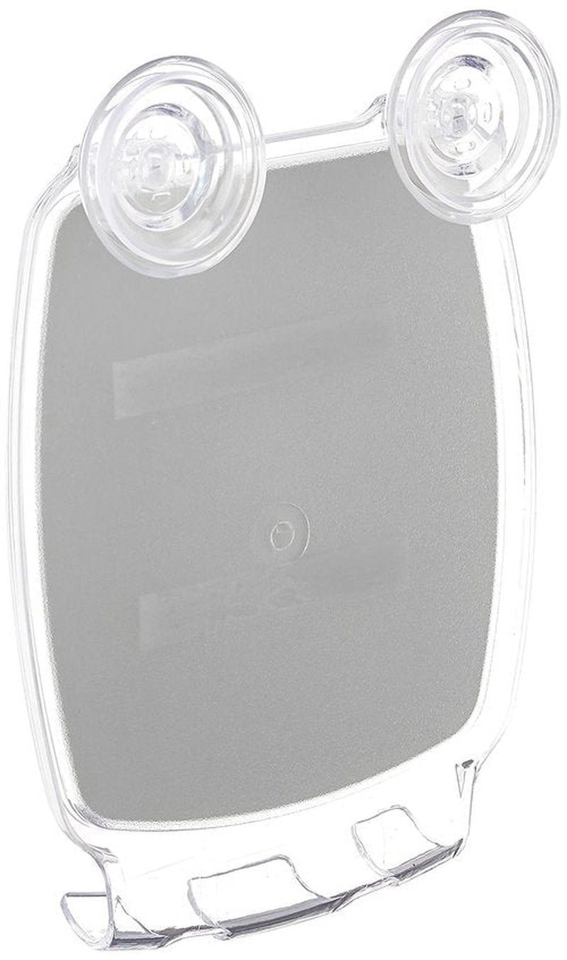 iDesign Plastic Power Lock Suction Shower Shaving Mirror with Razor Holder, Fog-Free Mirror for Bathroom or Tub, 6.25" x 8.5" x 2.5", Clear