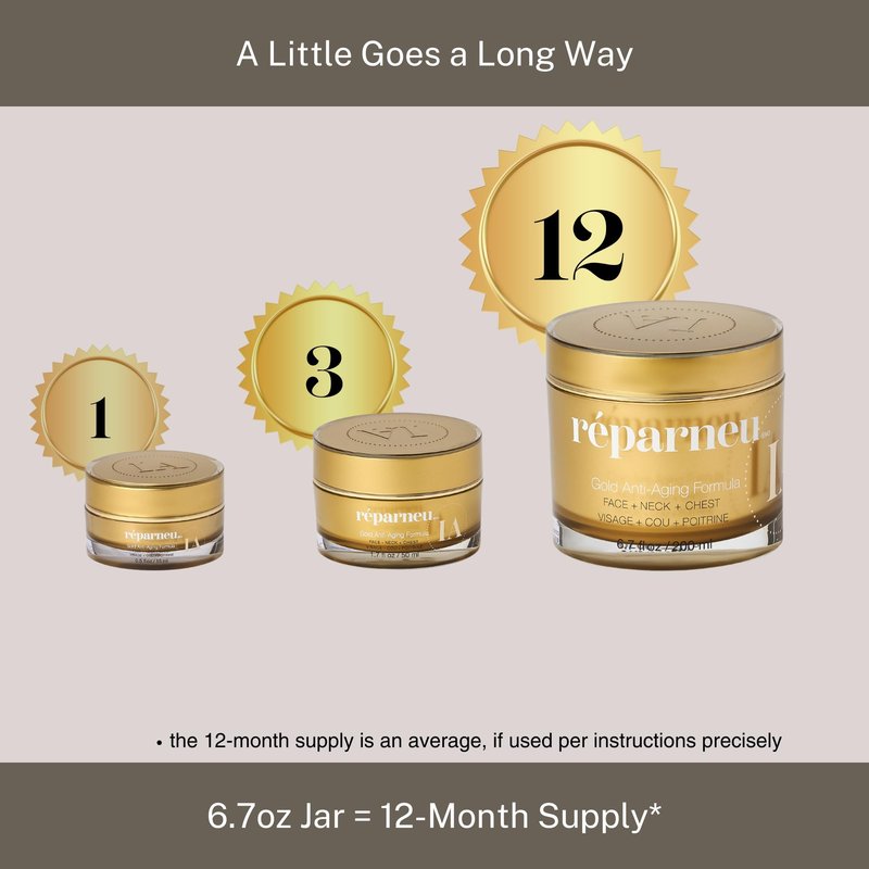 InfiniteAloe réparneu Gold Anti-Aging Formula, Neck Firming, Face Tightening, Anti Wrinkle Face Cream - Organic Aloe Powered with Collagen, Peptides & Retinyl - 1.7oz Jar