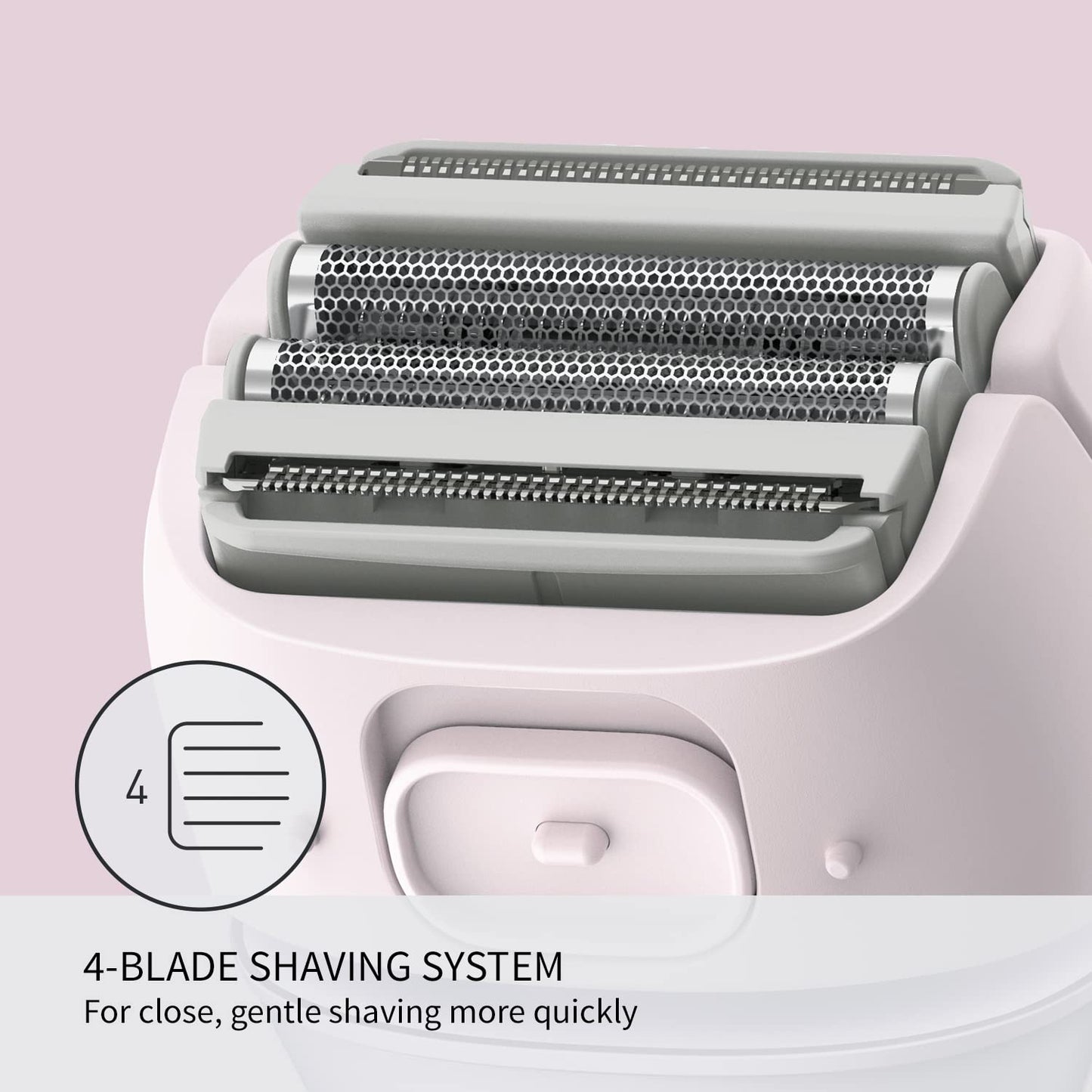 Panasonic Electric Shaver for Women, Cordless 4-Blade Shaver, Bikini Attachment, Pop-Up Trimmer, Wet Dry Operation - ES-AWL8AV (Purple)