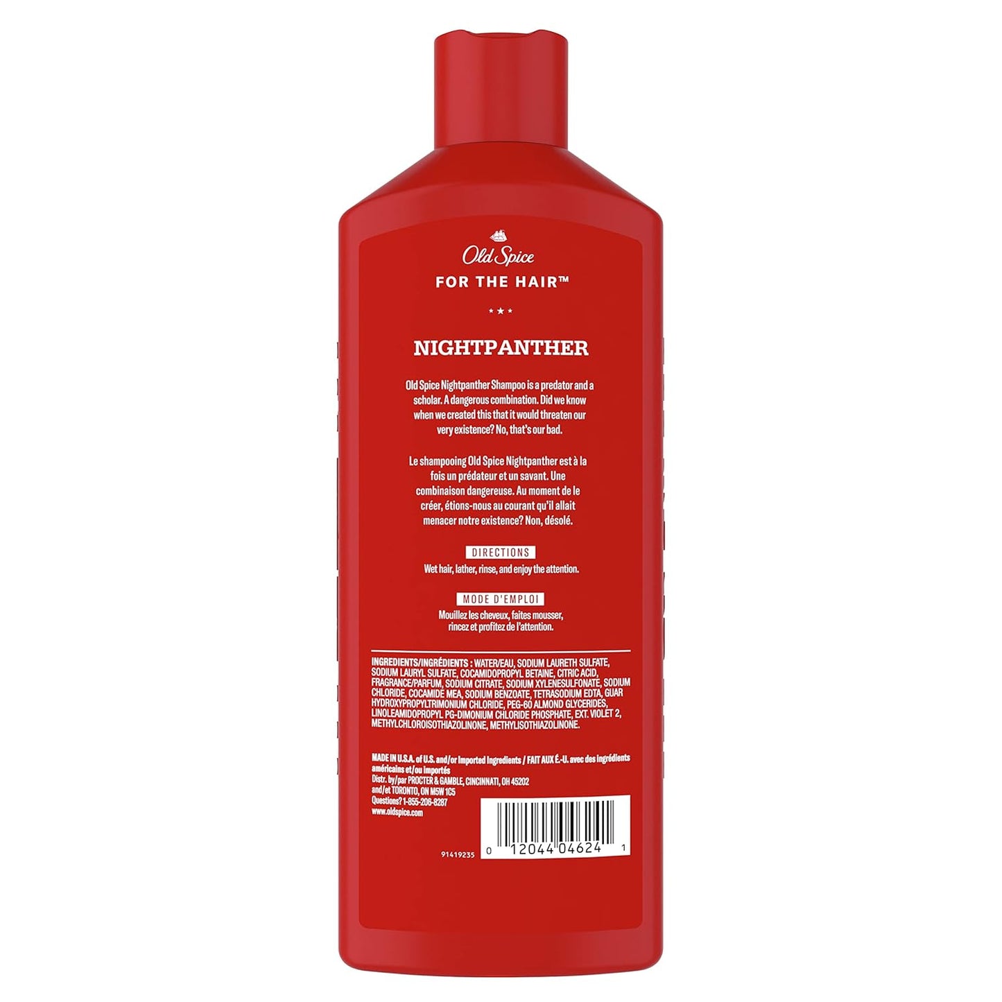 Old Spice Nightpanther Shampoo for Men, 13.5 Fl Oz Each (Pack of 6)