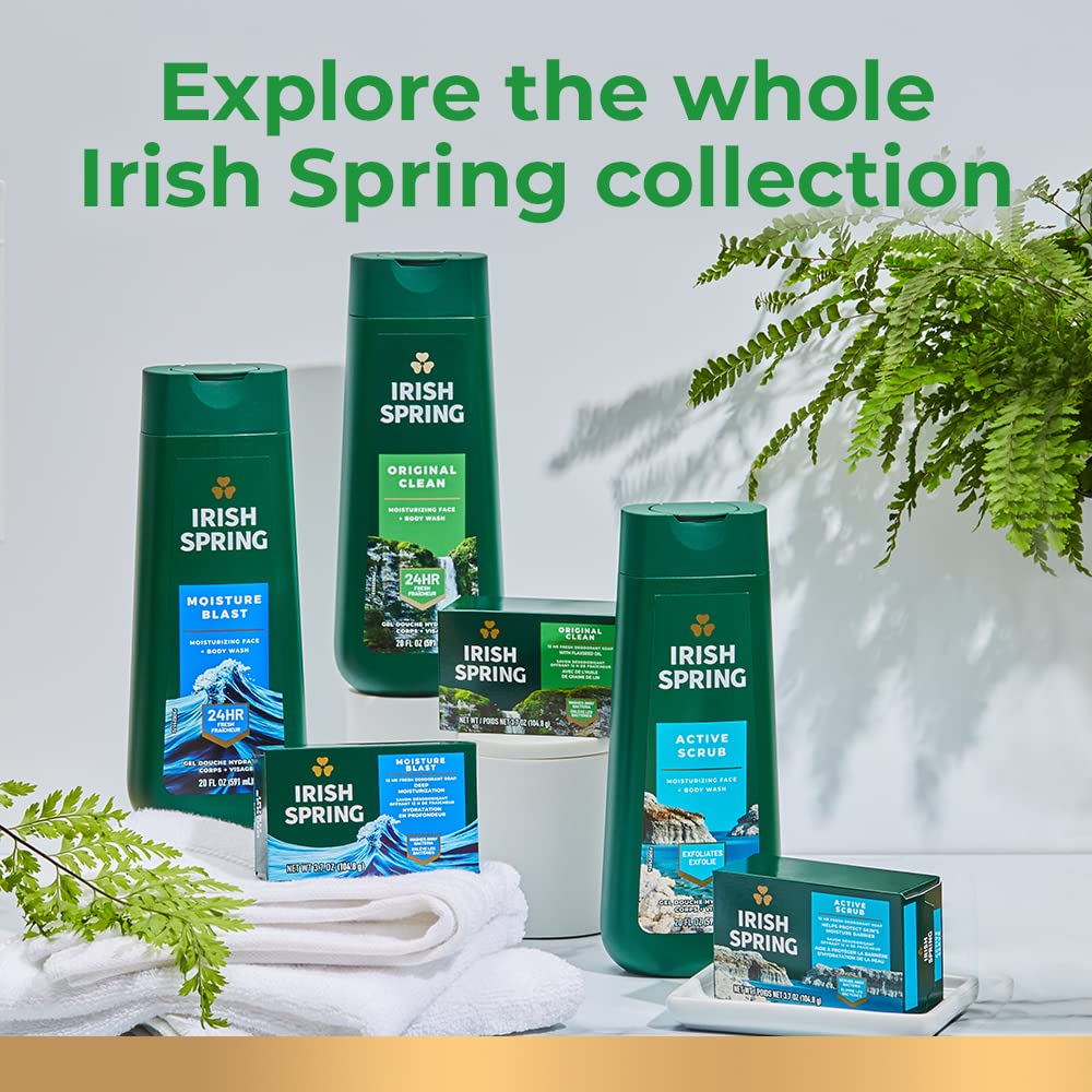 Irish Spring Men's Body Wash Shower Gel, Aloe Mist, 20 Oz, 4 Pack
