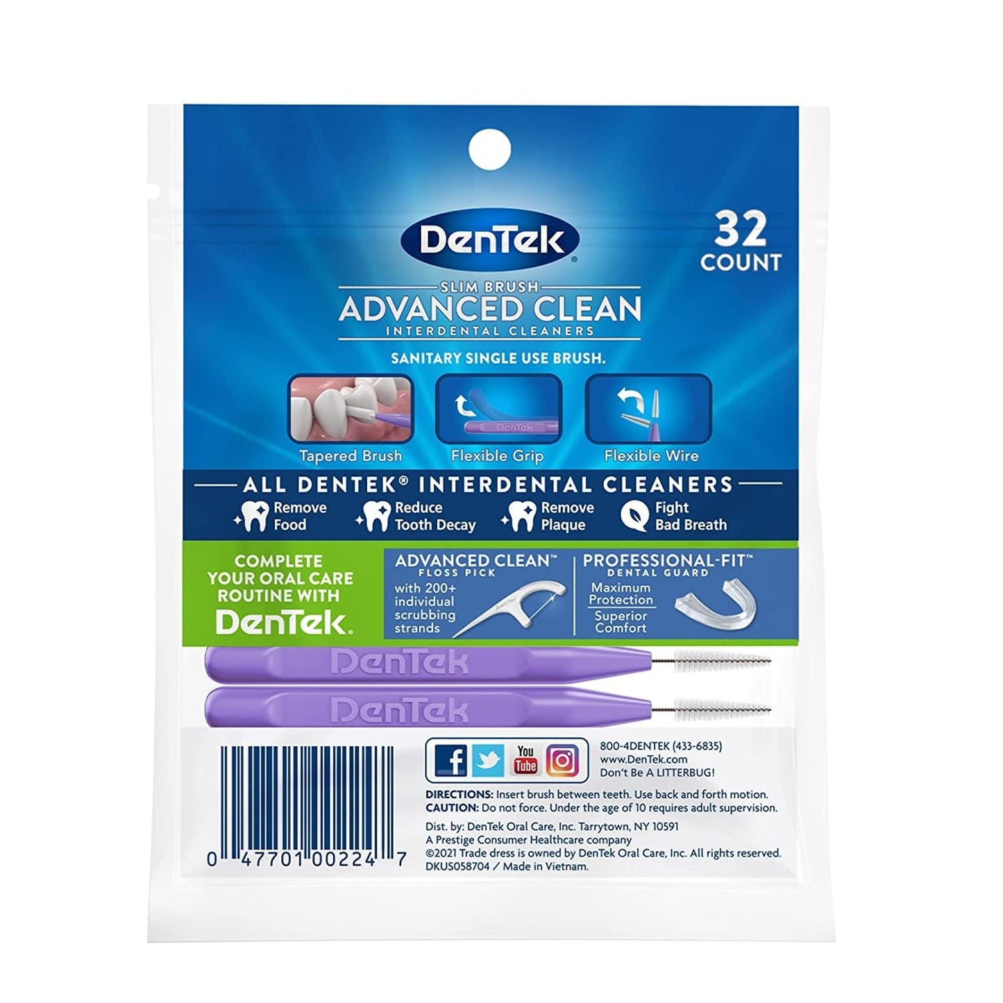 DenTek Easy Brush Interdental Cleaners, Mint, 16 Count | 10 Pack