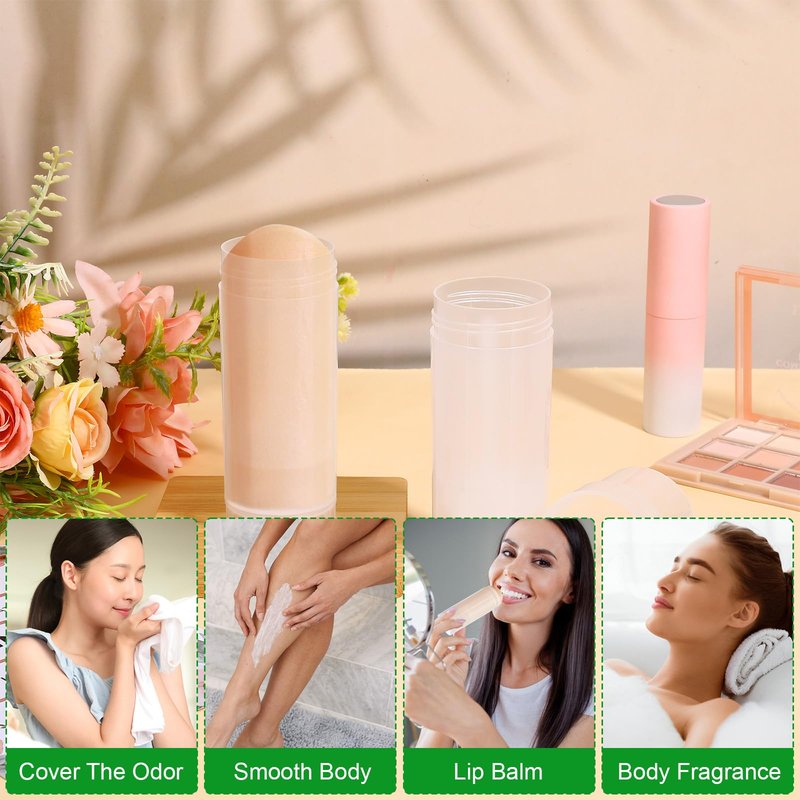 Ptwola 20PCS 60ml/2oz Plastic Empty Deodorant Containers Twist-up DIY Deodorant Holder Tubes Rotatable Top Filling Refillable Lip Balm Tubes For Lipsticks Gloss Lotion Chapsticks Crayon Solid Perfume