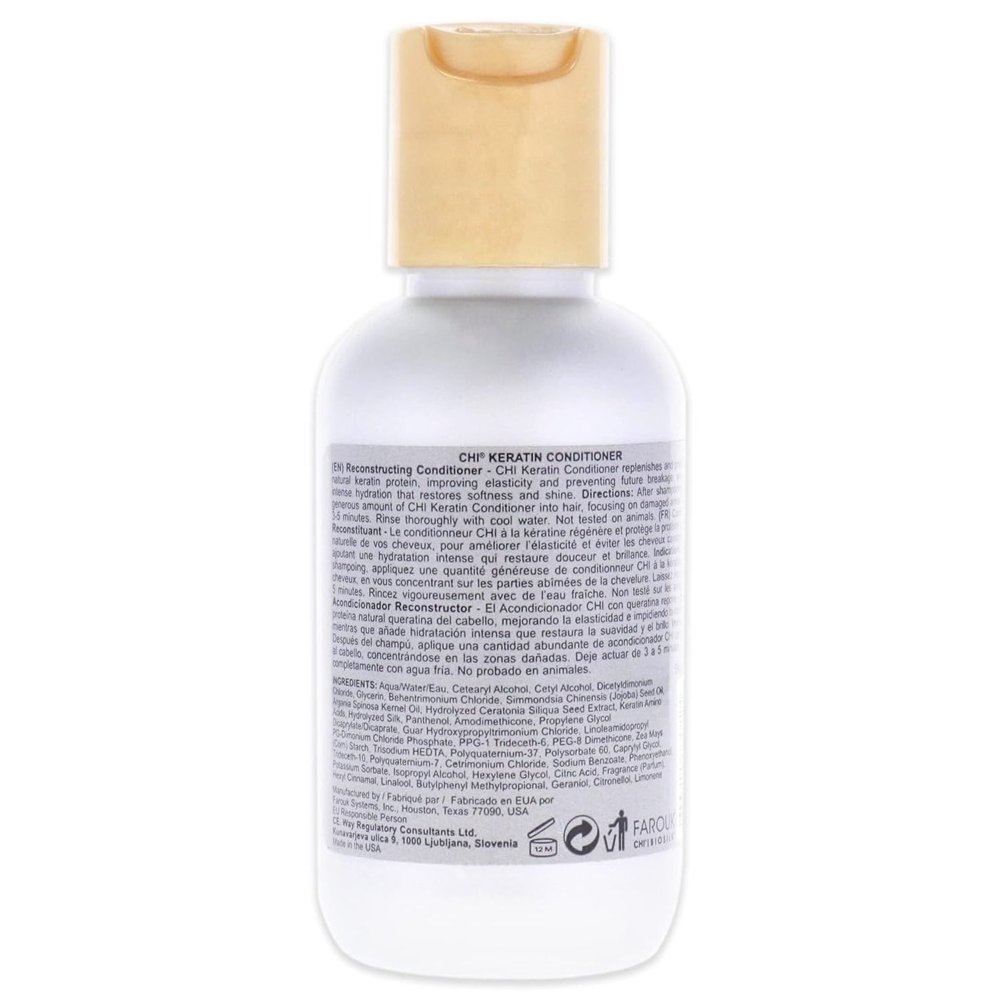 CHI Keratin Reconstructing Shampoo, Delivers Healthier Hair, Adds Shine & Helps Prevent Future Breakage, Sulfate, Paraben, & Cruelty-Free, 32 Oz