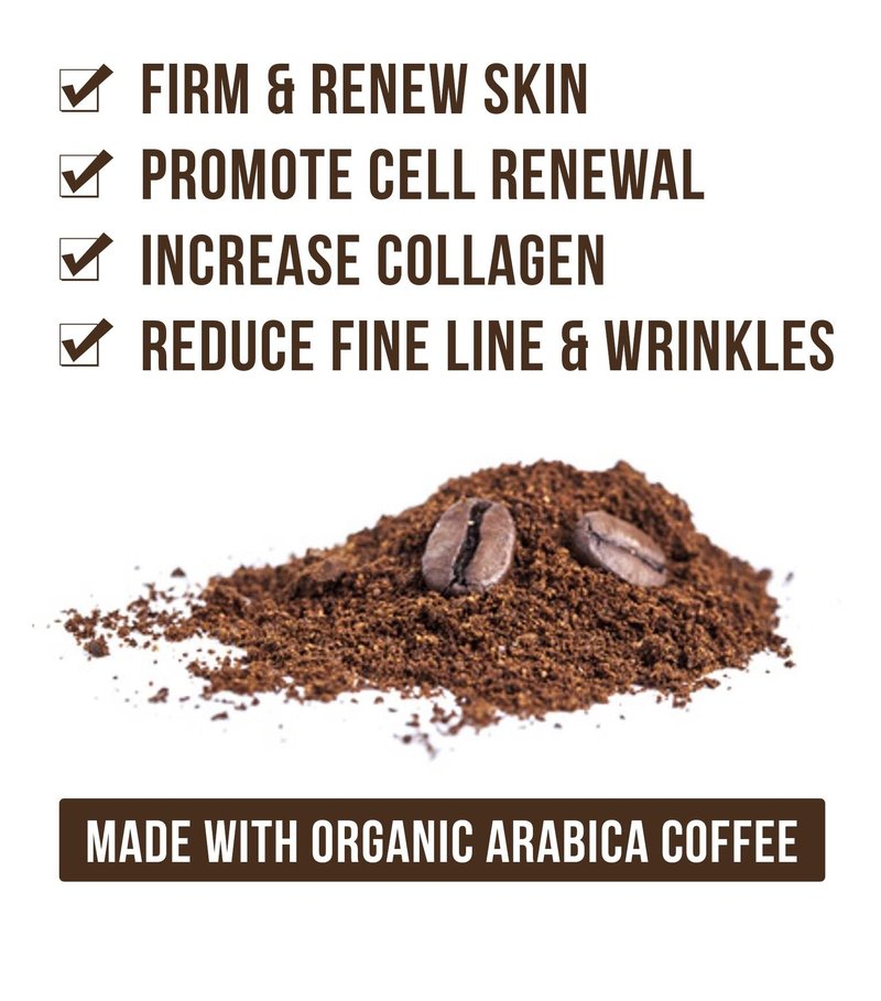 SVASTHYA BODY & MIND Organic Coffee Sugar Scrub - Awaken, Tone, Exfoliate and Moisturize the Skin, Has Vitamin E, Almond and Coconut Oil for Glowing Skin - VEGAN, Made In The USA, 20 oz